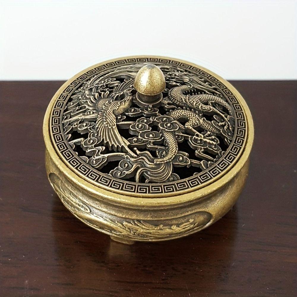 

Antique Phoenix Carved Incense Holder With Cover Desktop Incense Holder Office