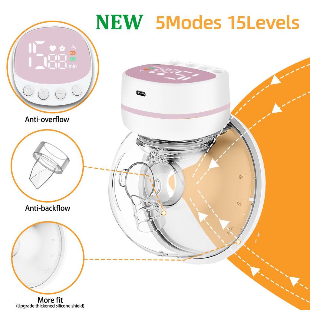 Hands-Free Wearable Electric Breast Pump with Integrated Massage – Painless, Fully Automatic, Portable Milk Extractor.