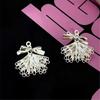 Elegant Lace Trim Bowknot Earrings for Women Handmade Everyday Casual Ear Studs Lightweight Comfortable Accessory