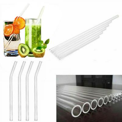 4 Stück transparent wiederverwendbare Pyrex-Glas-Trinkhalme für Hochzeit, Geburtstag, Party
