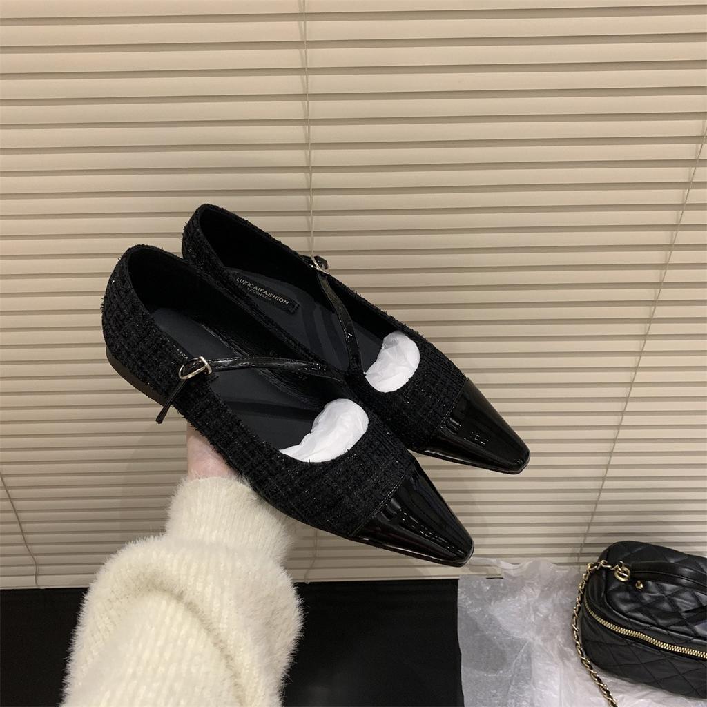 fashion 2024 Women's Shoes Brand Women's Mary Jane Spring and Autumn Pointed Toe Single Shoes Pumpkin Shoes