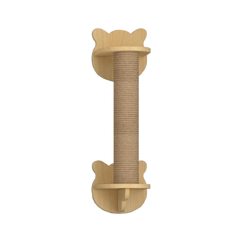 Wall-Mounted Solid Wood Cat Climbing Frame with Bed, Jumping Platform, and Scratching Post