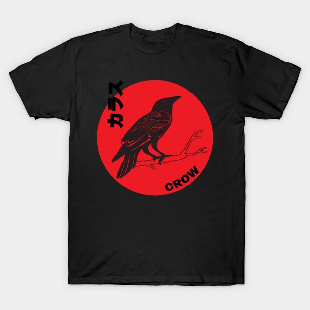 Men Black Print T-shirt Crow No-Cut Transfer Paper Print Cotton Tshirt M
