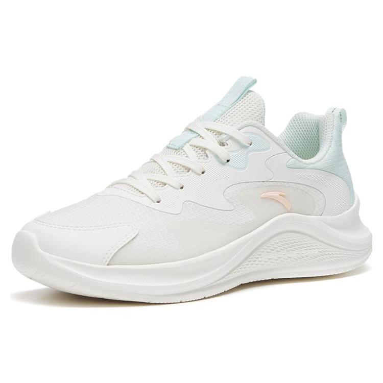 Anta Textile, Synthetic Leather Low top Casual Sprint Running Shoes Women's White Green 922625558F-1