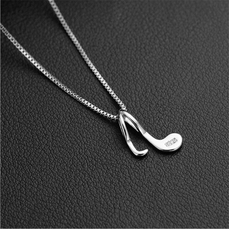 Creative Female 925 Sterling Silver Jewelry Fashion Simple Matte Note Cute Pendant Necklace Birthday Gift Xl180