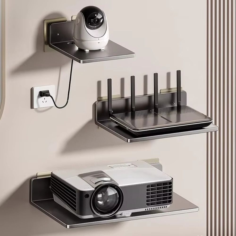 Carbon Steel Router Shelf Non Perforated Camera Placement Rack  Living Room