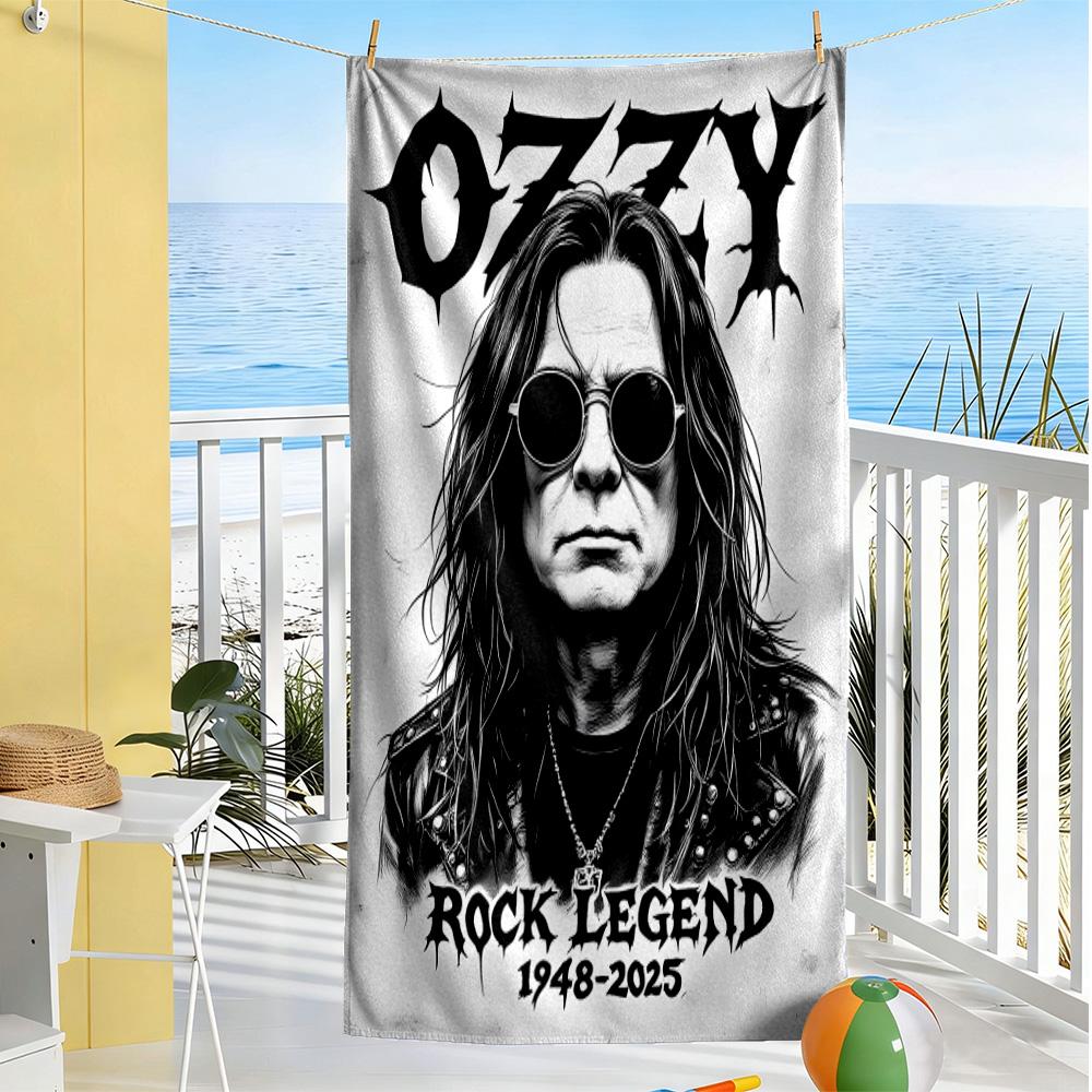 Asciugamano da spiaggia Ozzy Osbourne per viaggi al mare Tappetino da picnic resistente, yoga e fitness, coperta da campeggio Accessorio da bagno