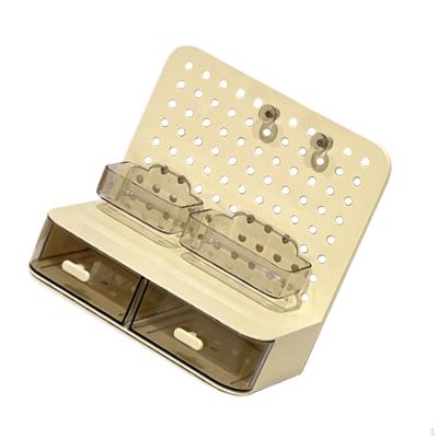 Desk Organizer with Dual Drawers and Card Holder for Office Supplies