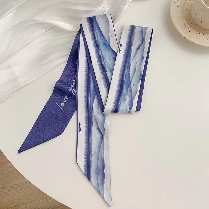 Korean Style Silk Scarf and Hairband Set - Versatile Women's Accessory for Summer