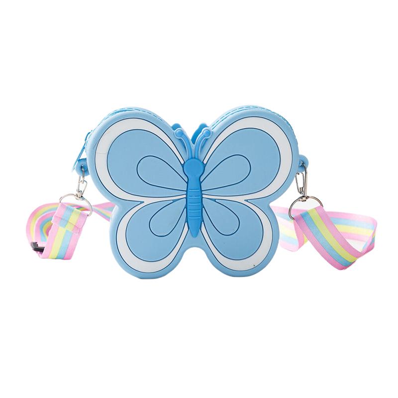Lovely Children'S Silicone Shoulder Bags Cute Butterfly Shape Baby Girls Crossbody Bag Candy Color Kids Small Coin Purse