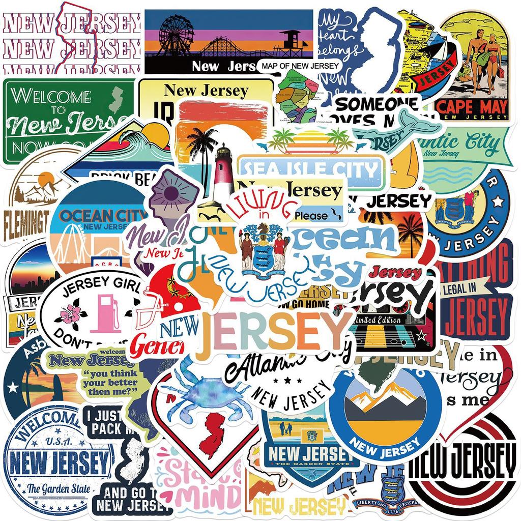 50 American New Jersey Graffiti Stickers Guitar Notebook Suitcase DIY Waterproof Stickers