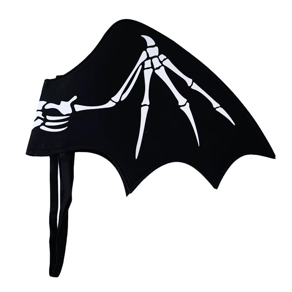 Fledermaus-Halloweenkostüm, Halloween-Partyartikel aus Vliesstoff, Skelettmuster, Vampir-Partyartikel für Karneval und Maskenbälle