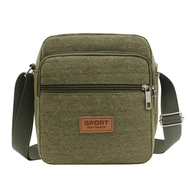 Men s Fashion Canvas Small Bag Casual Men Mini Handbags Male Crossbody Shoulder Messenger Bags For Men Business Sidebag зелёный