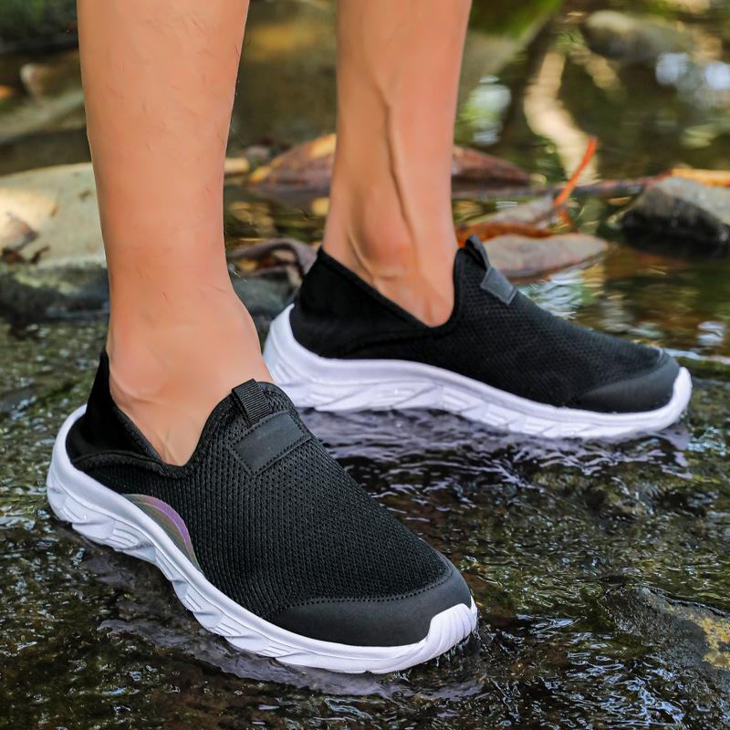 Fashion Men's Sneakers Classic Casual Shoes Breathable Mesh Running Sneakers Without Laces Lightweight Men's Shoes Zapatillas De Deporte