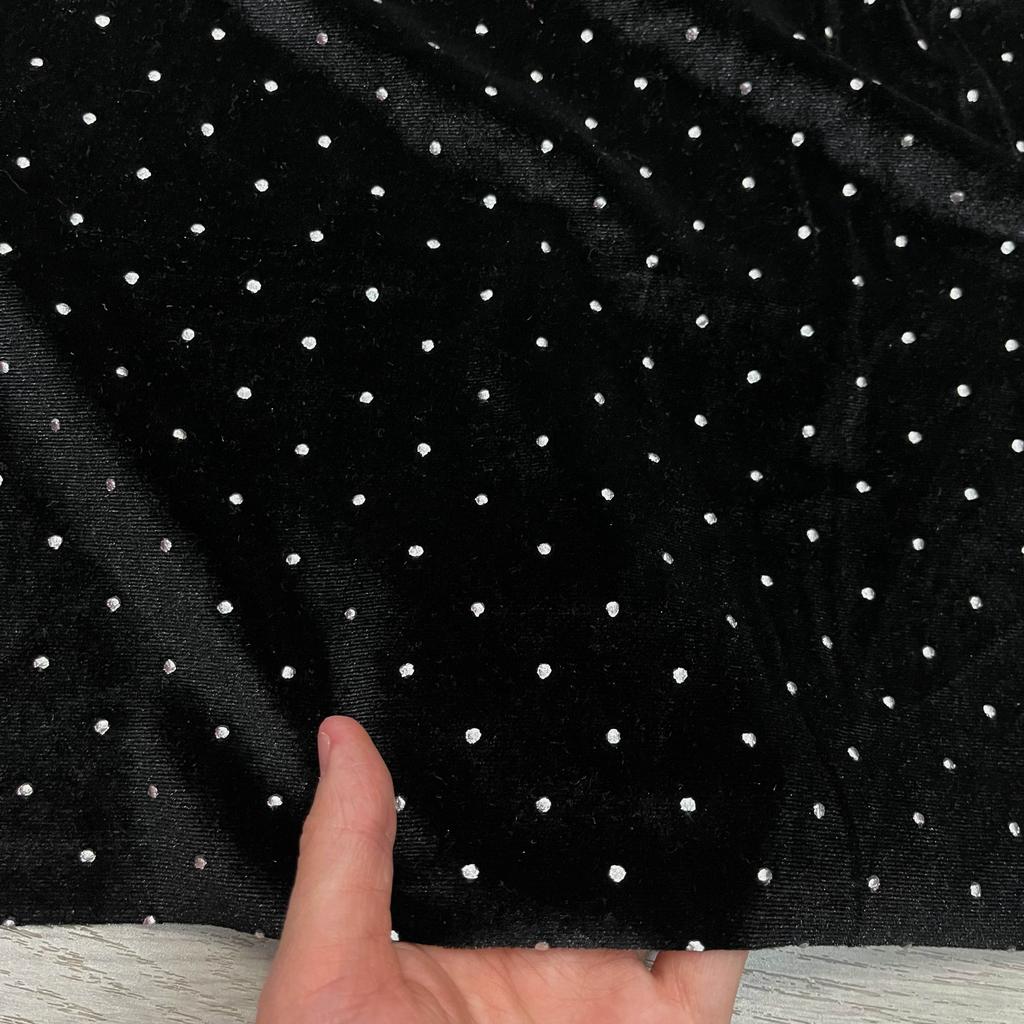 Imported High-grade Black Bright Diamond Hot Diamond Velvet Gold Velvet Fabric Dress Wedding Dress Formal Dress Designer Fabrics