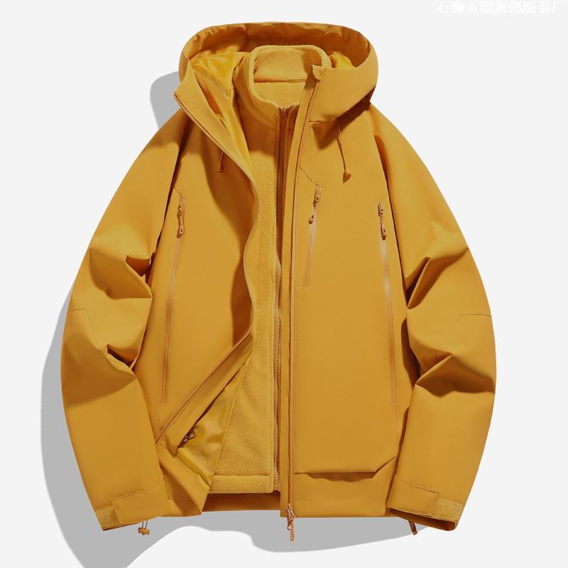 Hooded Jacket Three-in-one Men's Spring and Autumn Tide Brand Jacket Outdoor Windproof Mountaineering Suit Men