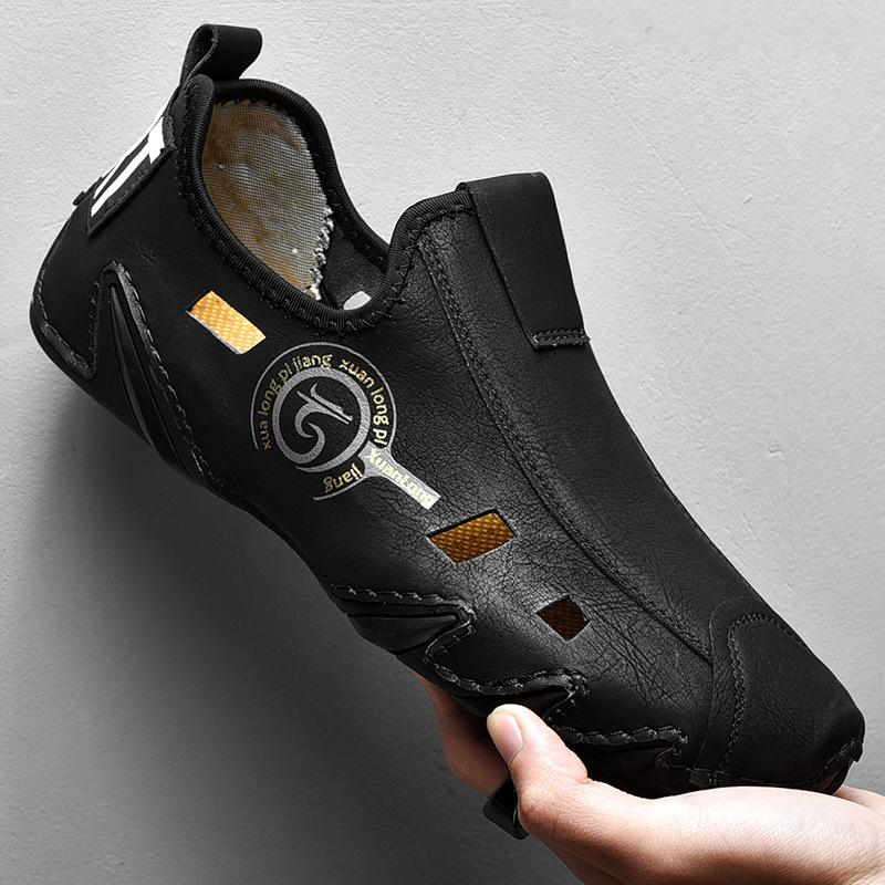 

Мода 38-48 большой размер Летние мужские кожаные повседневные туфли Дизайнерские лоферы Уличные дышащие Модные туфли для вождения Мужские Zapatillas Hombre 38