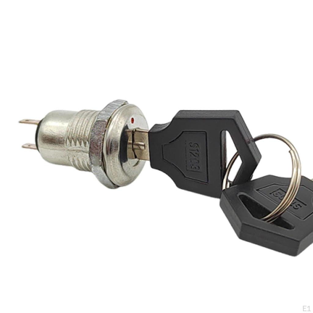 Key Switch for Security Engine Power Motor Easy To Use with 2 Keys Metal Securely Locking