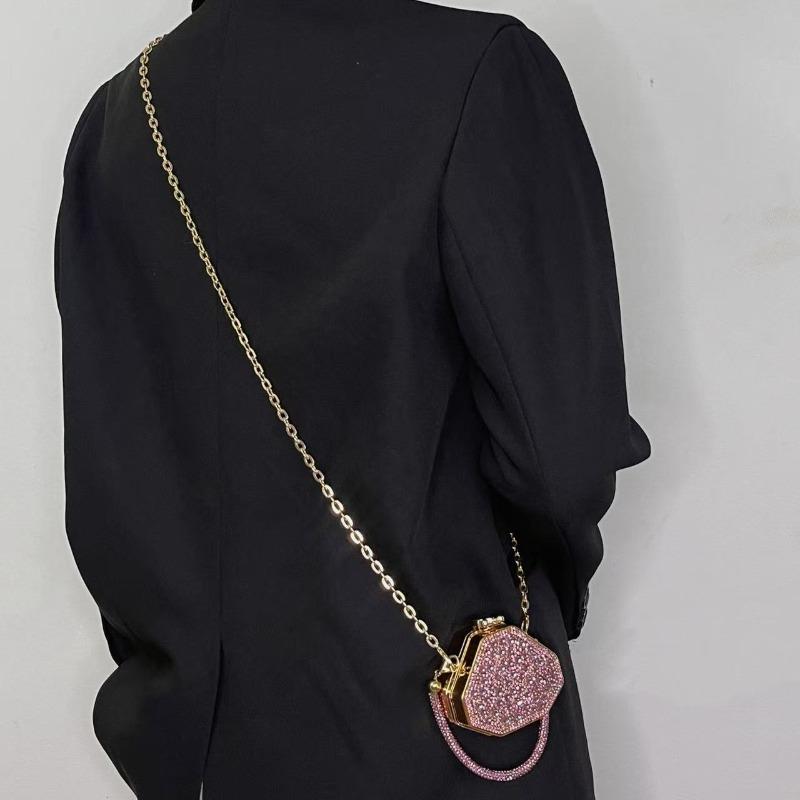 Catwalk handbag full diamond dress bag women's chain dinner acrylic mini bag diamond bag dumpling bag