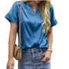 Dámské tričko Tričko s krátkým rukávem Denní víkendová móda Basic Top s výstřihem do V