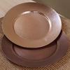 Round Shape Copper Snack Tray,Retro Engraving Luster Hammer Texture Home Food 28 Cm Plate,Cheese Fruit Disc Table Decorationk