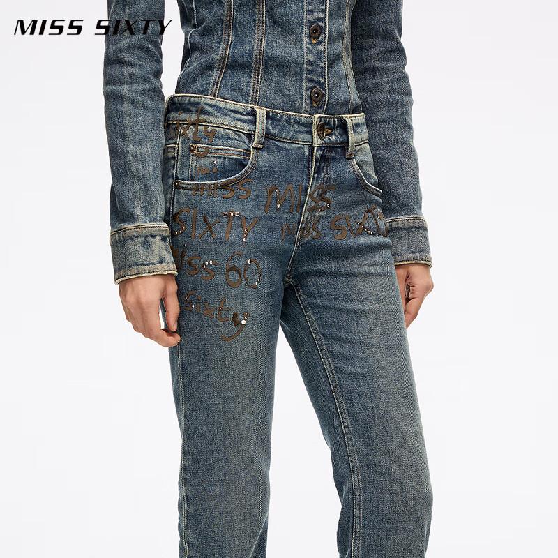 MISS SIXTY Women's Yang Mi Distressed Slim Flare Jeans, Winter 2025