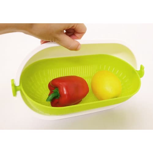 Kokubo Spin Wheel Colander, Oval, Green, KK-311