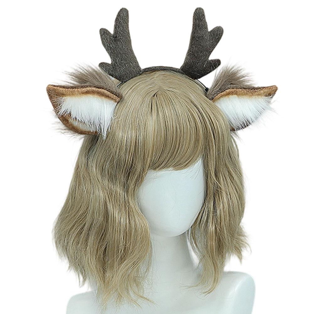 Cute Plush Antler Hair Band for Christmas Deer Ear Handmade Accessories Comic Exhibition Cosplay Props Christmas Party Decoration