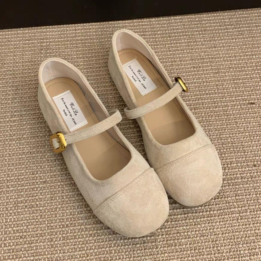 Retro Mary Jane Shoes for Women Summer Round Toe Woman Flats Cheap Liquidation High Quality Fashion Comfortable and Elegant Shoe