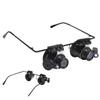 Glasses Type DualLens Magnifier with 2 LED Lights for Electronics Jeweler Watch Repair