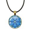 Klassische Lebensblume Seilkette Glasanhänger Halsketten Mandala Elegante und komplexe Muster Halsketten Damen Cabochon Schmuck