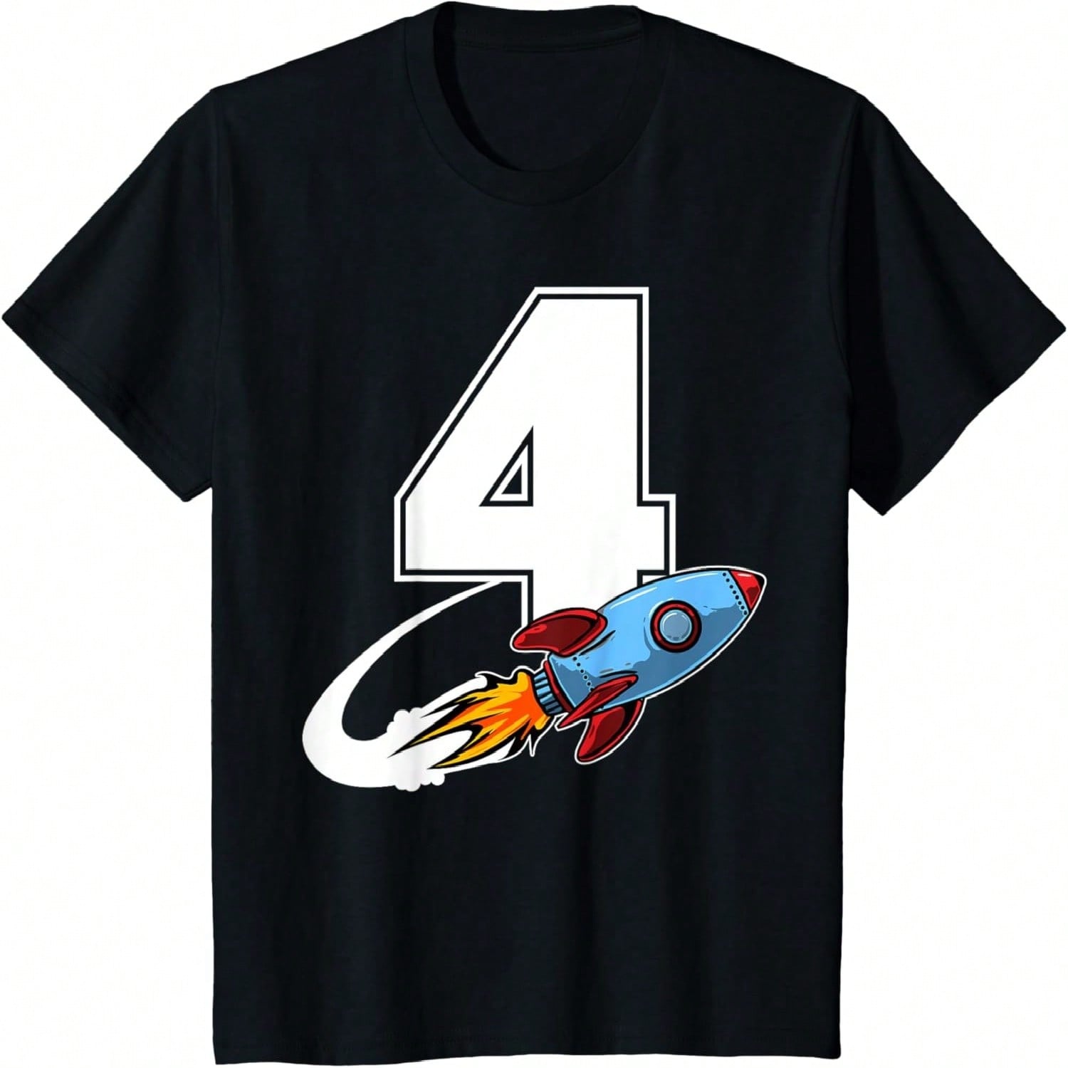 Kids Space 4 Year Old 4th Birthday Four Rocket Ship Party T-Shirt S разноцветный