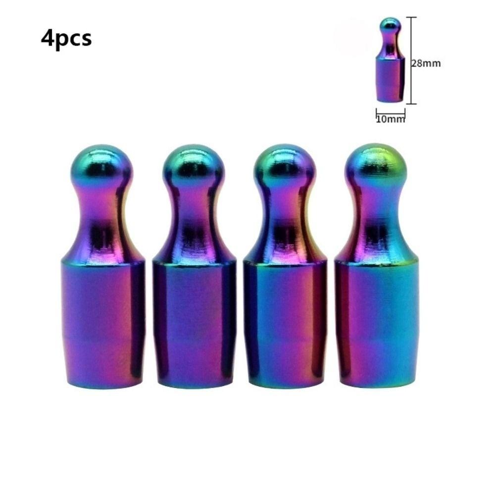 4pcs Anti Rust Anodized Tire Valve Caps Motorcycle Electric Vehicle Valve Core  for Car SUV Truck