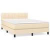 3140062 vidaXL Divan Bed with Mattress Cream 140x200 Cm Fabric