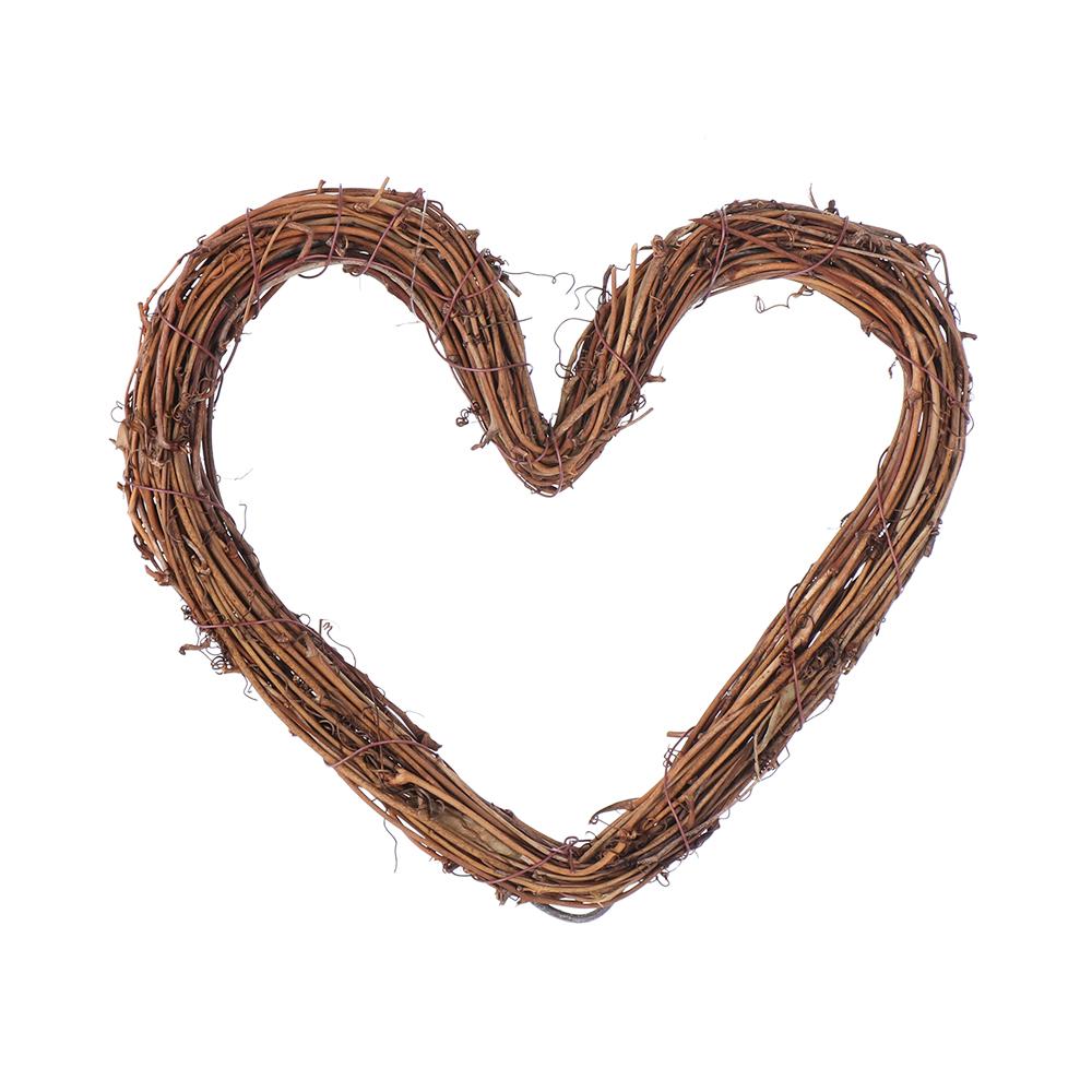 Hot Window Door Hanging Xmas Party Decorations Wedding Wreaths Rattan Garland Round/Heart  Shape Sepak Takraw Wreath Wicker