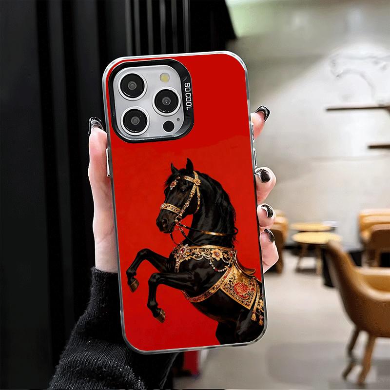 Horse Art Aesthetics Shockproof Phone Case for iPhone 17 Air 16 16E 15 Pro Max 14 Plus 13 Mini 12 Back Cover Anti Fall Fundas