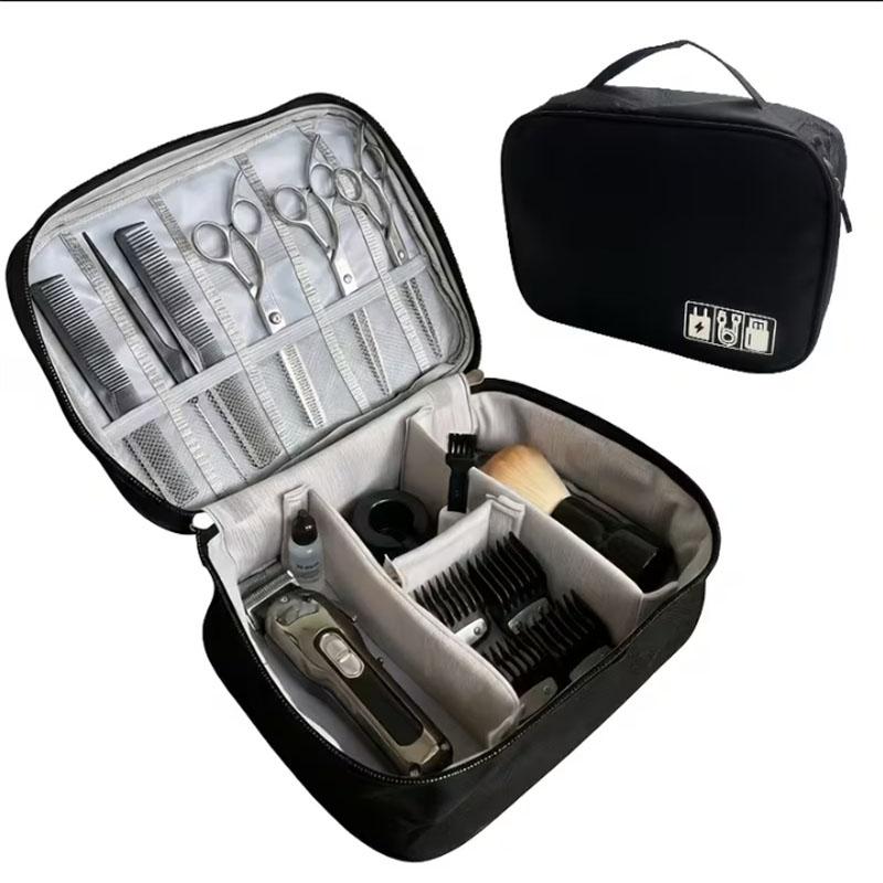 BEPAN Professional Hair Stylist Travel Organizer Double-Layer Barber Hairdressing Tools Storage Case with Elastic Loops & Mesh Pockets