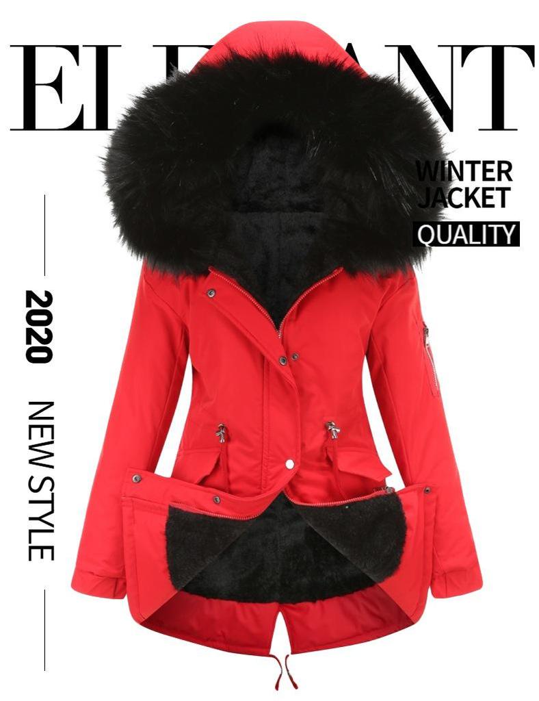 European Size Mid-Length Hooded Cotton Parka - Winter Warm Fleece-Lined Jacket (2023 Edition)