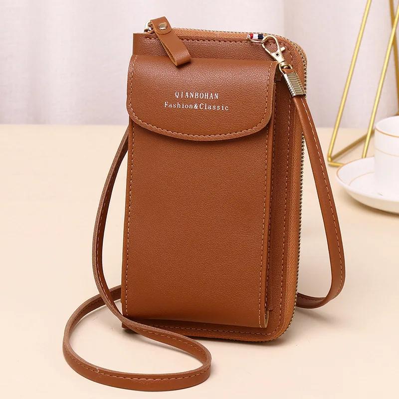 Fashion Phone Pocket Shoulder Bag for Women Pu Leather Clip Design Female Crossbody Bags Ladies Messenger Purse Handbag