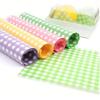 Colorful Gingham Food Wrapping Paper Waterproof and Greaseproof Wax Paper Sheets for Baking Sandwich Snacks Bread and Party Use