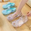 Summer new printed hole shoes women's sandals women's jelly shoes women's slippers slip-resistant women's bag head cool slippers