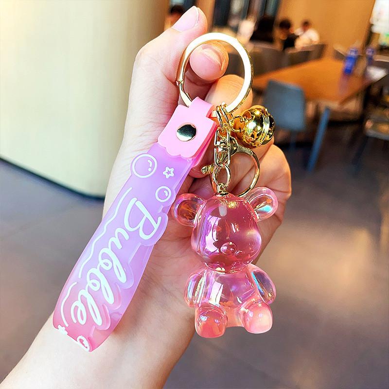 Colorful Resin Cartoon Keychains Bear And Rabbit Perfect For Party Favors