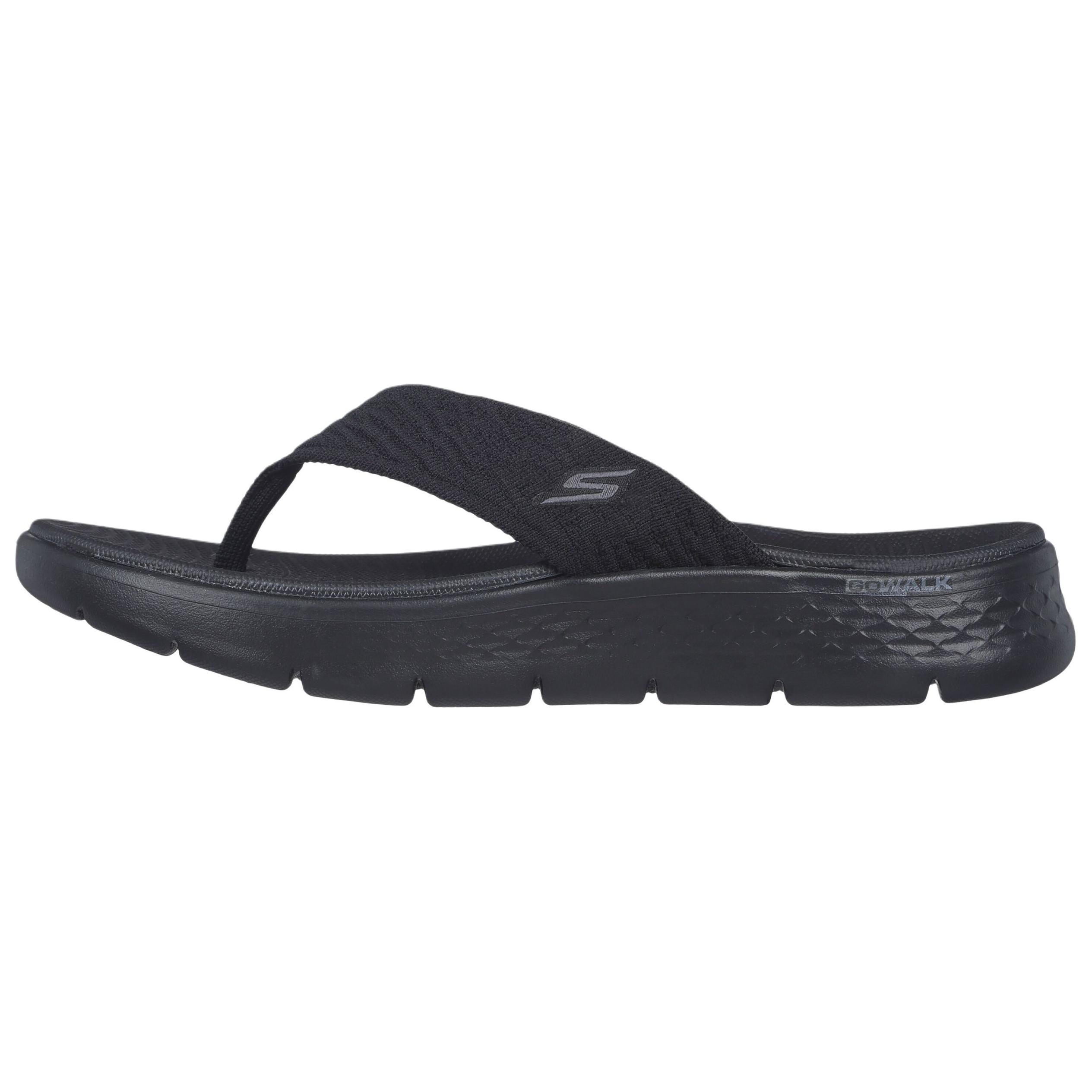 Skechers Go Walk Flex Round Toe Comfortable Flip Flops Women Footwear Black 141404-BBK 35