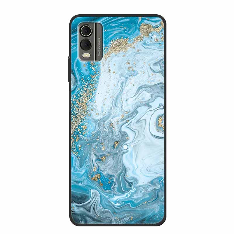 Pentru husă Nokia C32 6,5" Husă spate din silicon moale TPU de lux Carcase pentru telefon pentru NokiaC32 Protector drăguț Rezistent la șocuri Flori Capa