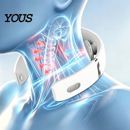 EMS Neck Massager Electric with Heat, 10 Modes & 16 Levels, Wearable Cervical Heat for Deep Tissue Pain Relief, Relaxer Office Home Travel Tension