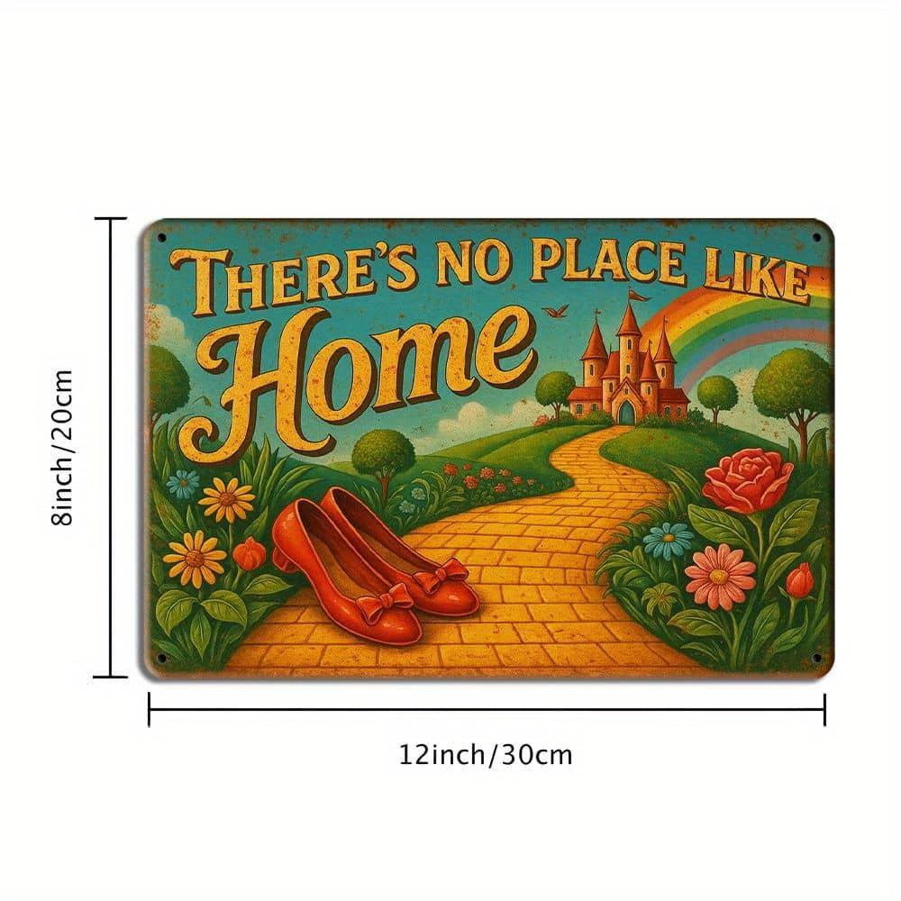 There's No Place Like Home  Metal Sign - 20x30cm Whimsical Wizard of Oz Decor for Bright Interiors chiaro