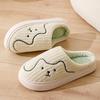 Cute Cartoon Cotton Slippers Autumn and Winter Indoor Women's Home Use Warm, Comfortable and Lightweight Thick-bottomed Couple Hair Slippers Men