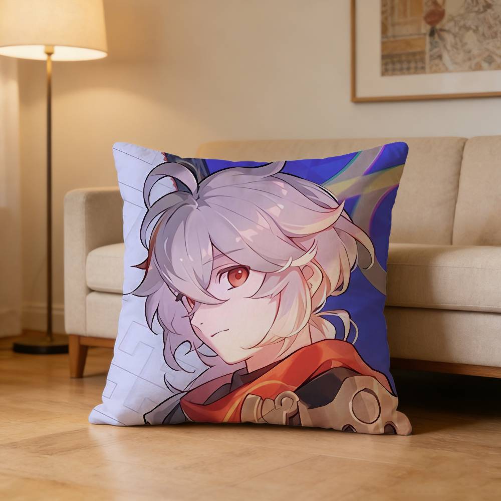 K-Kaedehara K-Kazuha Pillow Case Cushion Cover Throw Pillow Case For Car Sofa Peach skin 18*18(CM)-1Pcs