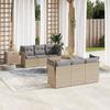VidaXL Garden Lounge Set with Cushions 7 Pcs Beige Braided Resin 3223490