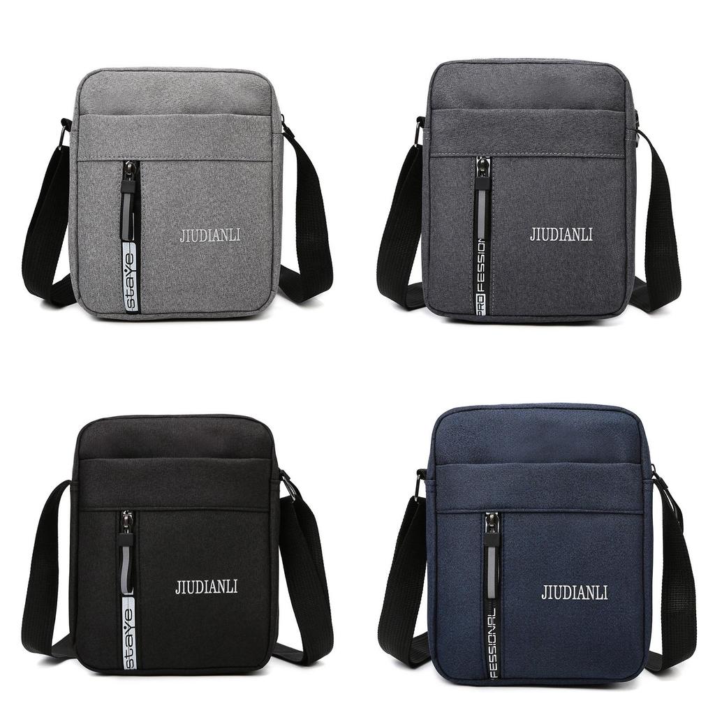 Men Business Crossbody Bag Nylon Durable Wearresistant Slim Shoulder Pack For Commuting